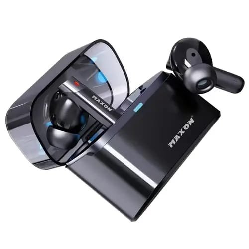 Maxon X20 Wireless Gaming Earbuds | Transparent Black Case | RGB LED Lights | Bluetooth 5.3 | 40ms Low Latency | ENC Mic | 30H Playtime